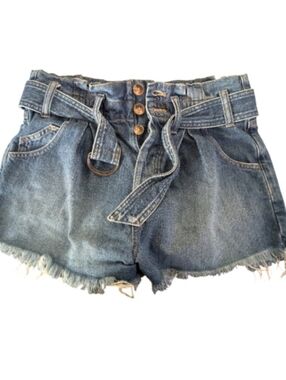 Free People See You Sometime Cutoff Denim Shorts Paperbag Waist Small